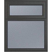 Crystal Top Opening Obscure Triple-Glazed Casement Anthracite on White uPVC Window 1190mm x 965mm (395JN)