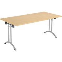 TC Group One Union Rectangular Folding Table Nova Oak/Silver 1600mm x 700mm (395TT)