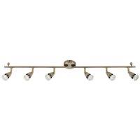 Saxby Amalfi Bar 6-Light Spotlight Antique Brass (395VX)