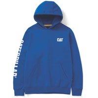 CAT Trademark Banner Hooded Sweatshirt Sweat Shirts Blue 4X Large 54" Chest (395XJ)