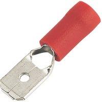 Essentials Insulated Red 6.3mm Push-On (M) Crimps 100 Pack (39673)