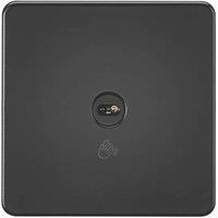 Knightsbridge 2.1A 1-Gang 1-Way Light Switch Matt Black with Black Inserts (396TY)