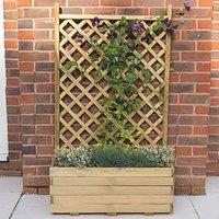 Forest Trellis Rectangular Garden Planter Natural Timber 800mm x 400mm x 1370mm (397JN)