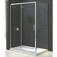Triton Fast Fix Framed Rectangular Sliding Door with Side Panel Chrome 1000mm x 800mm x 1900mm (397KT)