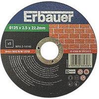 Erbauer Metal Cutting Discs 125mm (5") x 22.2mm 5 Pack (397PH)