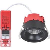 Lexco Chara Fixed Fire Rated LED Downlight Black 11W 500-800lm (397RE)