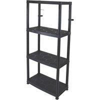 Essentials 4-Tier Plastic Garage Shelving Unit 600mm x 300mm x 1300mm (397TW)