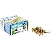 Optimaxx PZ Countersunk Wood Screws 4mm x 35mm 200 Pack (397TY)