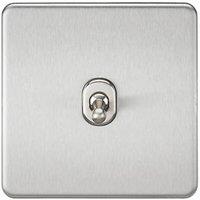 Knightsbridge 10AX 1-Gang Intermediate Switch Brushed Chrome with Colour-Matched Inserts (397VF)