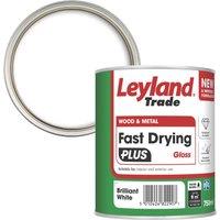 Leyland Trade 0.75Ltr Brilliant White Gloss Water-Based Trim Paint (397YC)