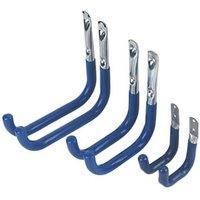 Smith & Locke Medium Duty Storage Hooks Zinc-Plated/Blue Sleeves 6 Pcs (3982J)