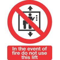 Essentials Non Photoluminescent "In The Event Of Fire Do Not Use This Lift" Signs 210mm x 148mm 50 Pack (39864)