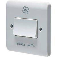 Crabtree Instinct 10A 1-Gang 3-Pole Fan Isolator Switch White (399HV)