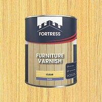 Fortress 750ml Clear Satin Water-Based Interior Furniture Varnish (399JM)