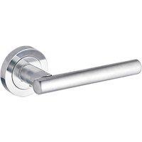 Smith & Locke Asker Fire Rated Lever on Rose Door Handles Pair Satin Chrome (400HY)