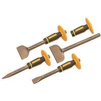 Roughneck Guarded Bolster & Cold Chisel Set 4 Pack (400KF)