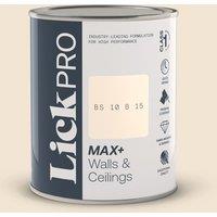 LickPro Max+ 1Ltr Cream BS 10 B 15 Matt Emulsion Paint (400TM)