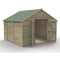 Forest 4Life 10' x 9' 6" (Nominal) Apex Overlap Timber Shed with Base & Assembly (402FL)