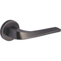 Smith & Locke Formby Fire Rated Lever on Rose Door Handles Pair Pearl Grey (402HY)