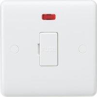 Knightsbridge Curved Edge 13A Unswitched Fused Spur with Neon White (402YA)