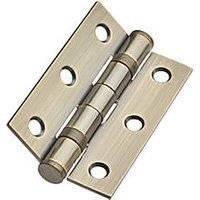 Hardware Solutions Antique Brass Ball Bearing Hinges 76mm x 50mm 2 Pack (403KK)