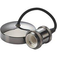 Knightsbridge Vintage 6" Pendant Set Light Fitting E27 Black Nickel 3 1/2" (403VF)