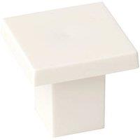 Essentials Decorative Square Cabinet Knobs White 30mm 6 Pack (404HP)