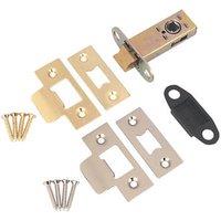 Smith & Locke Electro Brass/Satin Chrome Tubular Mortice Latch 63mm Case - 44mm Backset (4062K)