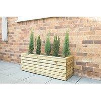 Forest Rectangular Long Linear Planter Natural Wood 1200mm x 400mm x 440mm (4068X)