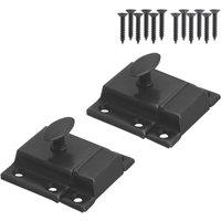 Essentials Cupboard Catches Matt Black 54mm x 54mm 2 Pack (406TA)