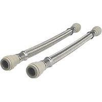 JG Speedfit Push-Fit Flexible Tap Connector Hoses 15mm x 15mm x 300mm 2 Pack (4074G)