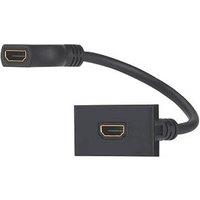 Contactum Media Single Modular HDMI Outlet Black with Colour-Matched Inserts (407RP)