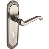 Smith & Locke Sandsend Fire Rated Long Lever Lock Door Handles Pair Satin / Black Nickel (408HY)