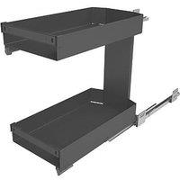 Hafele Anthracite Pull-Out Kitchen Shelf with 2 Baskets 300mm (408JY)