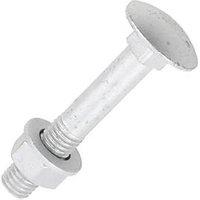 Timco Exterior Coach Bolts Carbon Steel Organic Silver Coating M12 x 75mm 10 Pack (408KG)