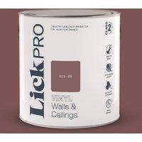 LickPro 2.5Ltr Red 06 Vinyl Matt Emulsion Paint (408TM)