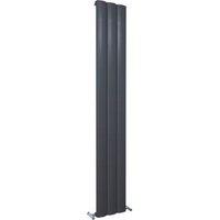 Kudox AluLite Arc 1800mm x 280mm 2396BTU Black Vertical Designer Radiator (410FH)