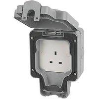 MK Masterseal Plus IP66 13A 1-Gang Weatherproof Outdoor Unswitched Socket (41160)