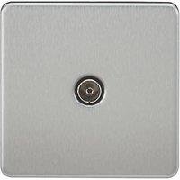 Knightsbridge 1-Gang Coaxial TV Socket Brushed Chrome (411TY)