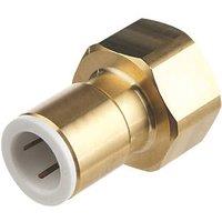 Flomasta Brass Push-Fit Adapting Female Coupler Pipe Fitting Adaptor 15mm x 3/4" (412KR)