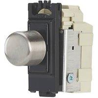 Contactum 2-Way LED Grid Dimmer Switch Brushed Steel with Black Inserts (412RP)