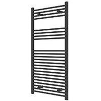 Flomasta 1200mm x 600mm 2101BTU Black Flat Towel Radiator (412TF)