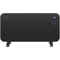 TCP 2kW Electric Portable or Wall-Mounted Glass Panel Heater Black (414XG)