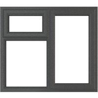 Crystal Right-Hand & Top Opening Clear Double-Glazed Casement Anthracite Grey uPVC Window 1190mm x 1190mm (415JP)