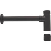 Highlife Bathrooms Round Metal Bottle Trap Matt Black 50mm (415RW)