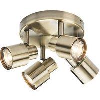 Knightsbridge Round 4-Light Quad GU10 Ceiling Spotlight Antique Brass (416GA)