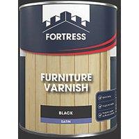 Fortress 750ml Black Satin Water-Based Interior Furniture Varnish (416JM)