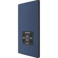 British General Evolve 2-Gang Dual Voltage Shaver Socket 115/240V Blue with Black Inserts (416RF)