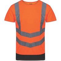 Regatta Pro Short Sleeve Hi-Vis T-Shirt Orange/Navy Small 38" Chest (418JU)