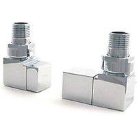 Towelrads 15mm x 1/2" Chrome Corner Designer Manual Radiator Valve & Lockshield 2 Pack (419RY)